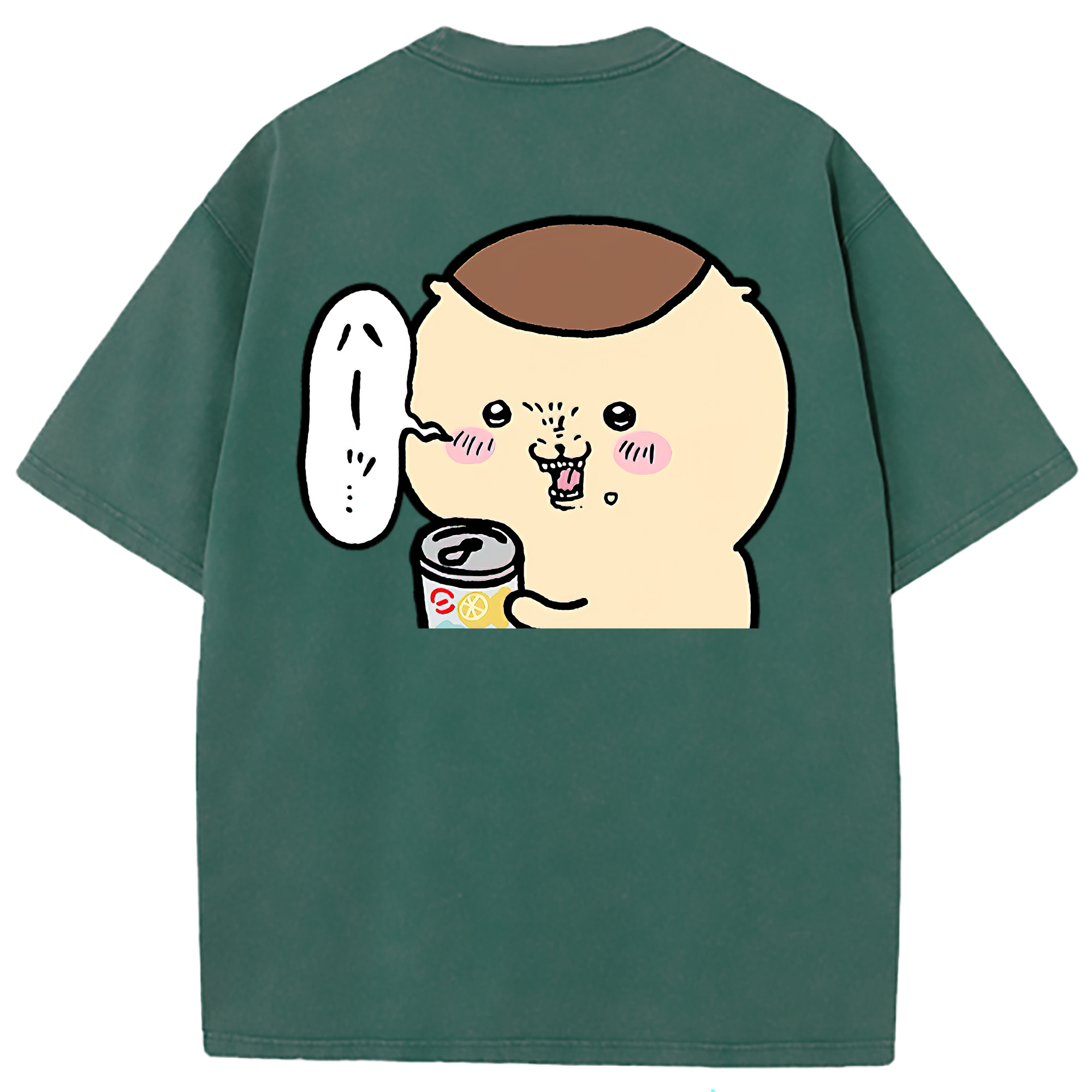 （画像用） ちいかわ くりまんじゅう Chii-kawa kuri manjū 綿100% ヴィンテージ風 半袖Tシャツ（背面プリント）
